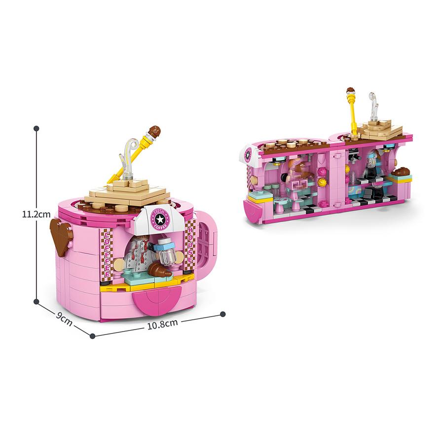 8 Style Mini Street View City Architecture Building Blocks Snack Store Shop House Model Bricks Puzzle Castle Toys for Children