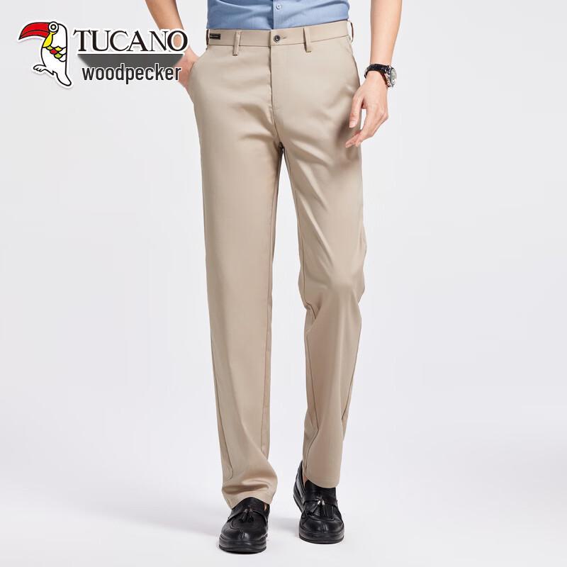 TUCANO Men s Straight-Leg Elastic Business Casual Pants 32