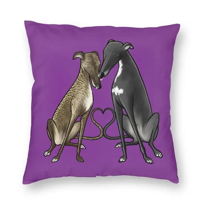 Greyhound Whippet Sighthound Dog Cushion Cover Double-Sided Printing Dog Lover Art Floor Pillow Case For Sofa Cool Pillowcase