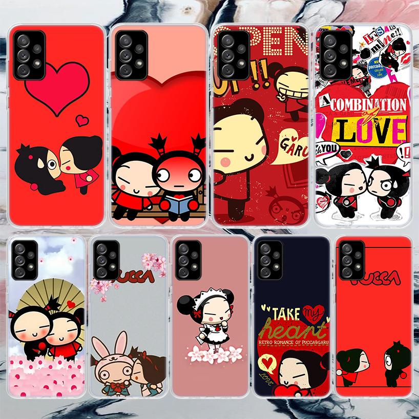Cute Cartoon Pucca Garu Soft Phone Case For Samsung Galaxy A52 A42 A32 A12 A22 A51 A50S A30S A20S A10S A71 A41 A31 A21S A40 A20E