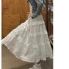 Fustă Albă pentru Femei În Primăvară Nouă Talie Înaltă Lungime Medie Temperament Stil Delicat Fustă Mică Bufantă