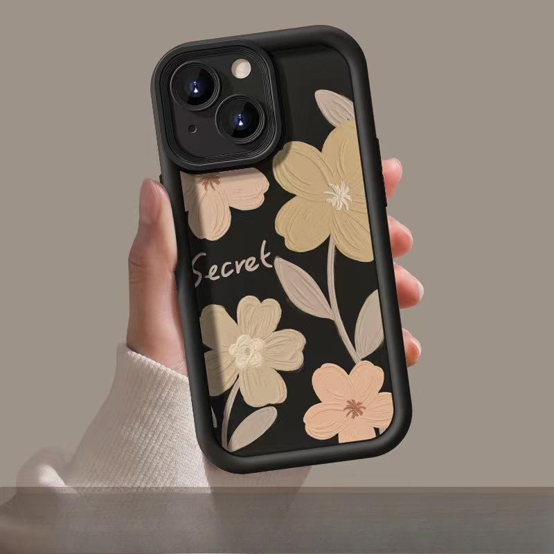 

Масляная живопись Цветы Подходит для чехла для телефона Apple 16 15plus, Матовый 14 Силиконовый 13mini Защитный чехол 12promax iphone16promax