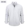 Men Long Sleeve Solid Color Casual Oxford Shirt Plus Size