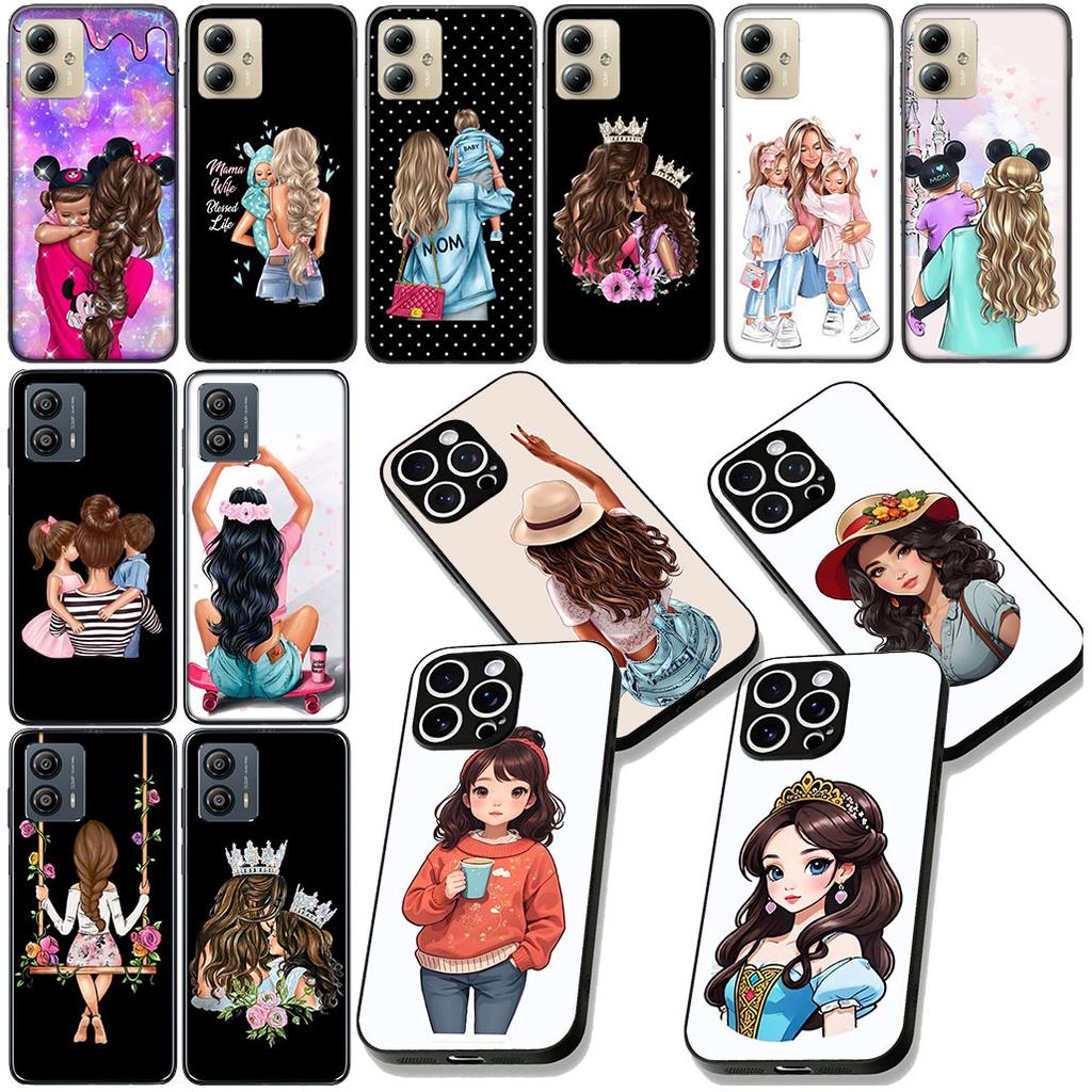Woman Baby Girl Mom Family Boy Phone Case for Samsung Galaxy Note 20 9 10 S8 S10 Lite S9 Plus A54 A53 A21S S10E A17 Cover Casing