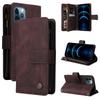 Applicable to iPhone17 leather case 16Pro Samsung S24 multi-card zipper wallet diagonal span leather case A05S matte solid color