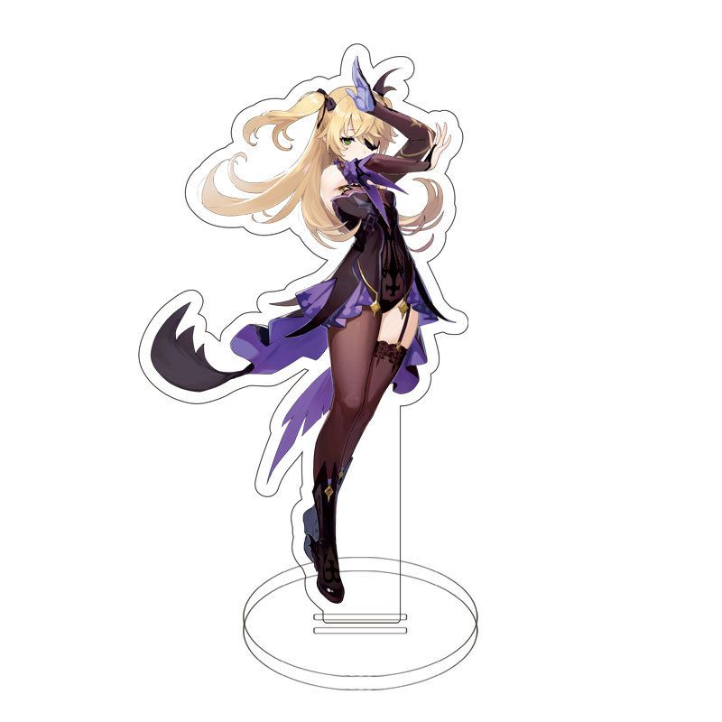 Game Genshin Impact Acrylic Figure Stand Klee Keqing Ganyu Display Desktop