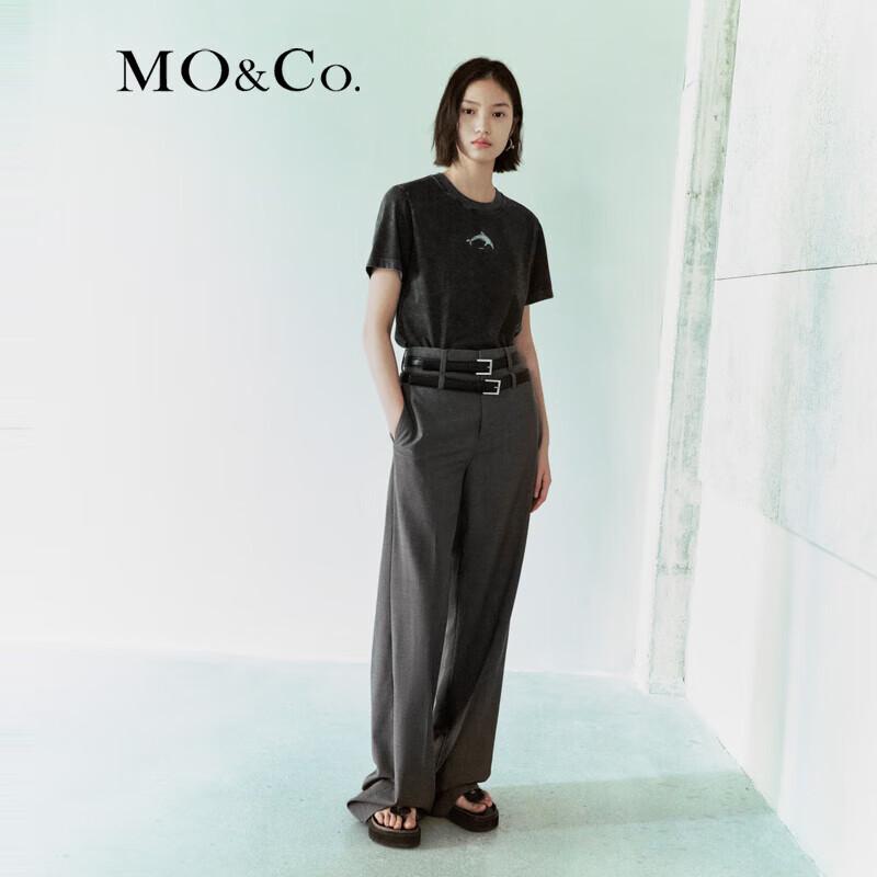 MO&Co. High-Waist Wide-Leg Trousers with Belt