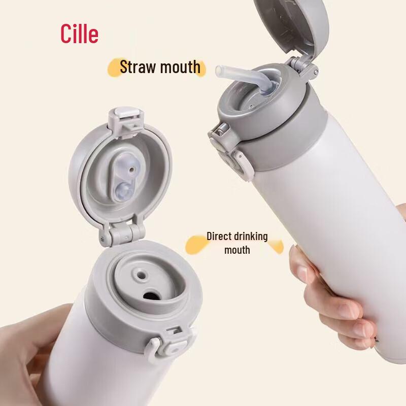 Cille 316 Stainless Steel Dual-Drink Thermos Bottle