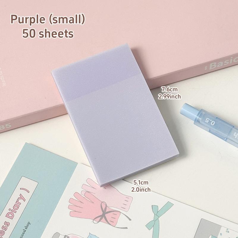 

1pcs Transparent Sticky Notes Portable Size Mild Color Star Shiny Self-adhesive 50 Sheets Memo Pad Note Office School A7730