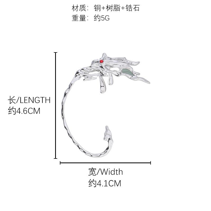 Abstract lava ear buckle fold irregular earrings women s cold ins wind zircon earrings wholesale