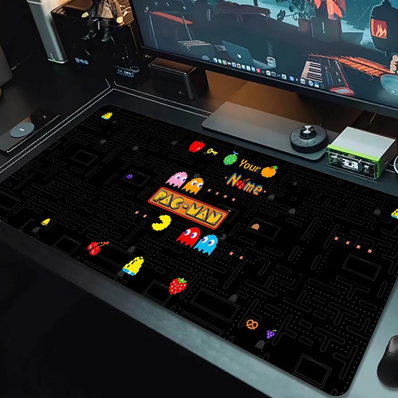Pacman Custom Name Large Size Mouse Pad Large Gaming Table Cushion Non-slip Laptop Tablet Big Mousepad XXL Mat Mini PC Playmat With Lock Edge