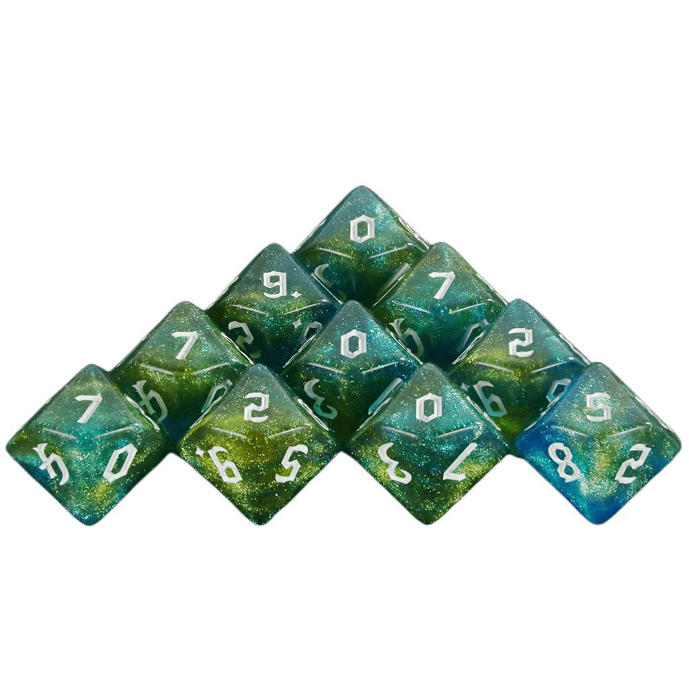 10PCS Multi-sided D10(0-9) Dice RPG Gaming DND Accessories, Board Game Supplies