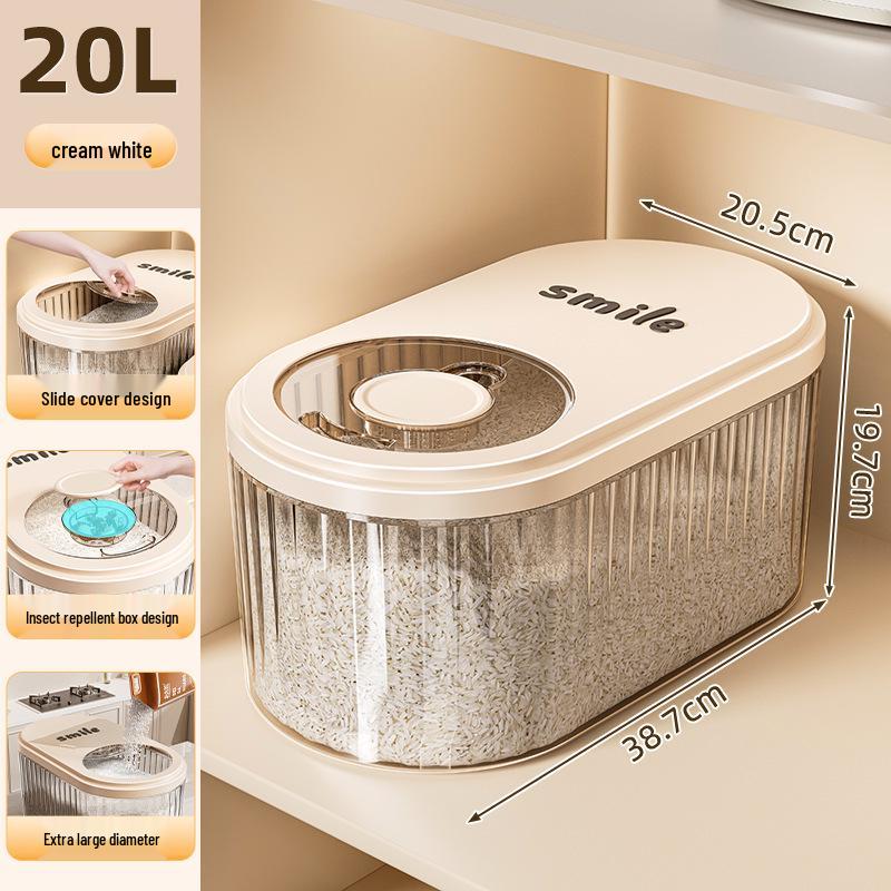 Rotatable Household Rice and Grain Storage Box: Insect & Moisture-Proof, Sealed, Compartmented Bucket