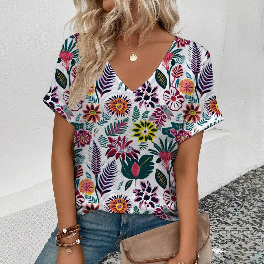 

Топ женская летняя женская футболка ретро с рисунком кешью футболка с принтом модная популярная женская футболка с коротким рукавом для отдыха 5XL