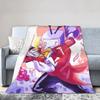Gra Deltarune Tenna TV Koc Flanelowy Zabawny Koc Rzutowy do Domu Hotelu Sofy 150*125cm Pluszowa Cienka Kołdra