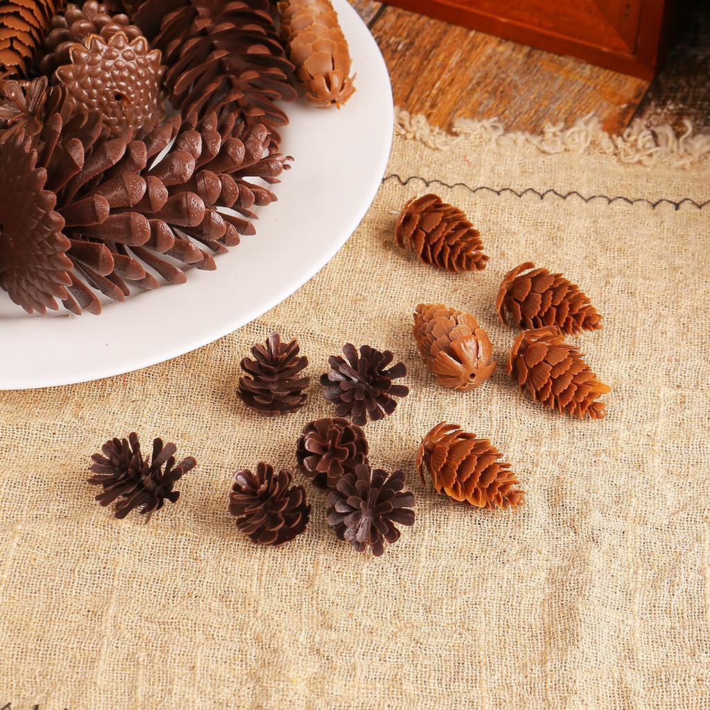 Pine Cones And Pine Flowers Christmas Decorations Pendant, Creative Diy Plastic Spruce Pine Accessories Shooting Props Ornament
