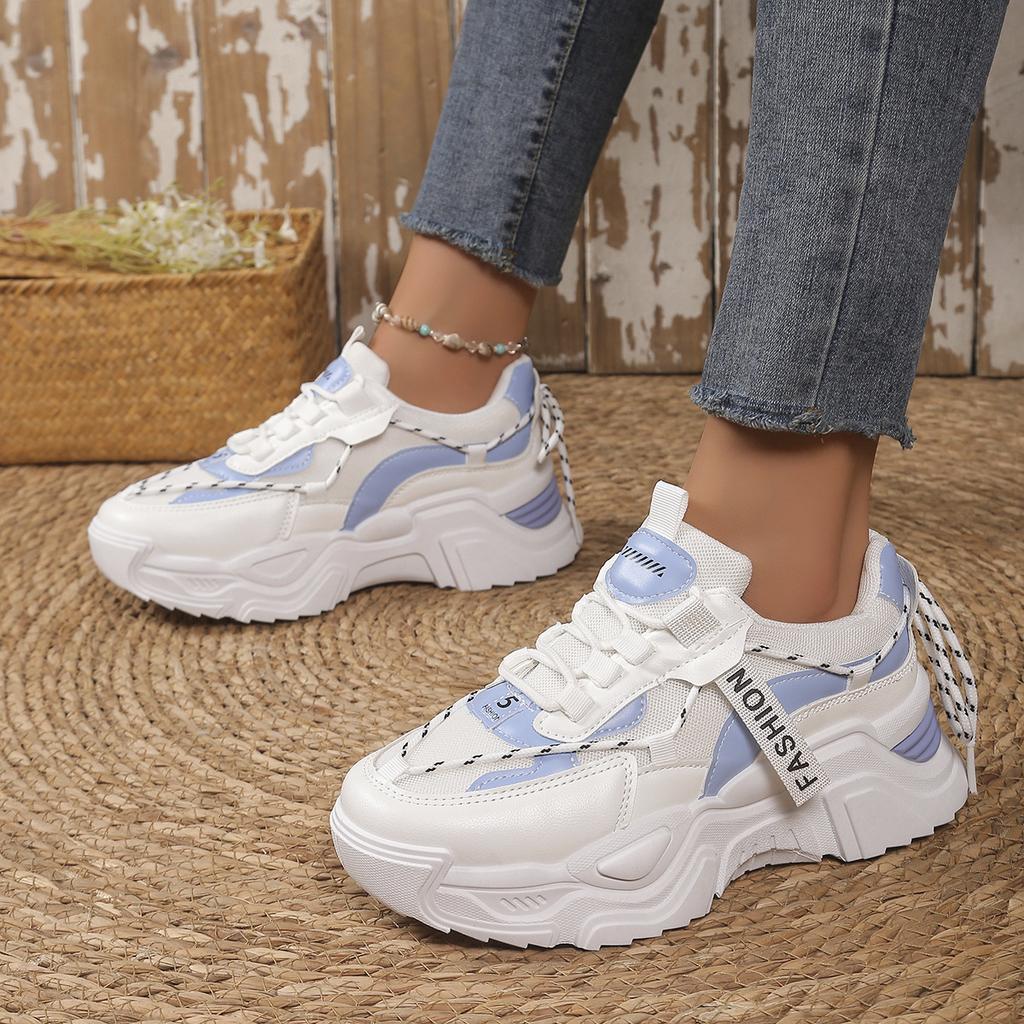 Siateczkowe oddychające buty 'dopamine dad' damskie ins modne nowe wszechstronne buty casual podwyższające wzrost sportowe buty damskie