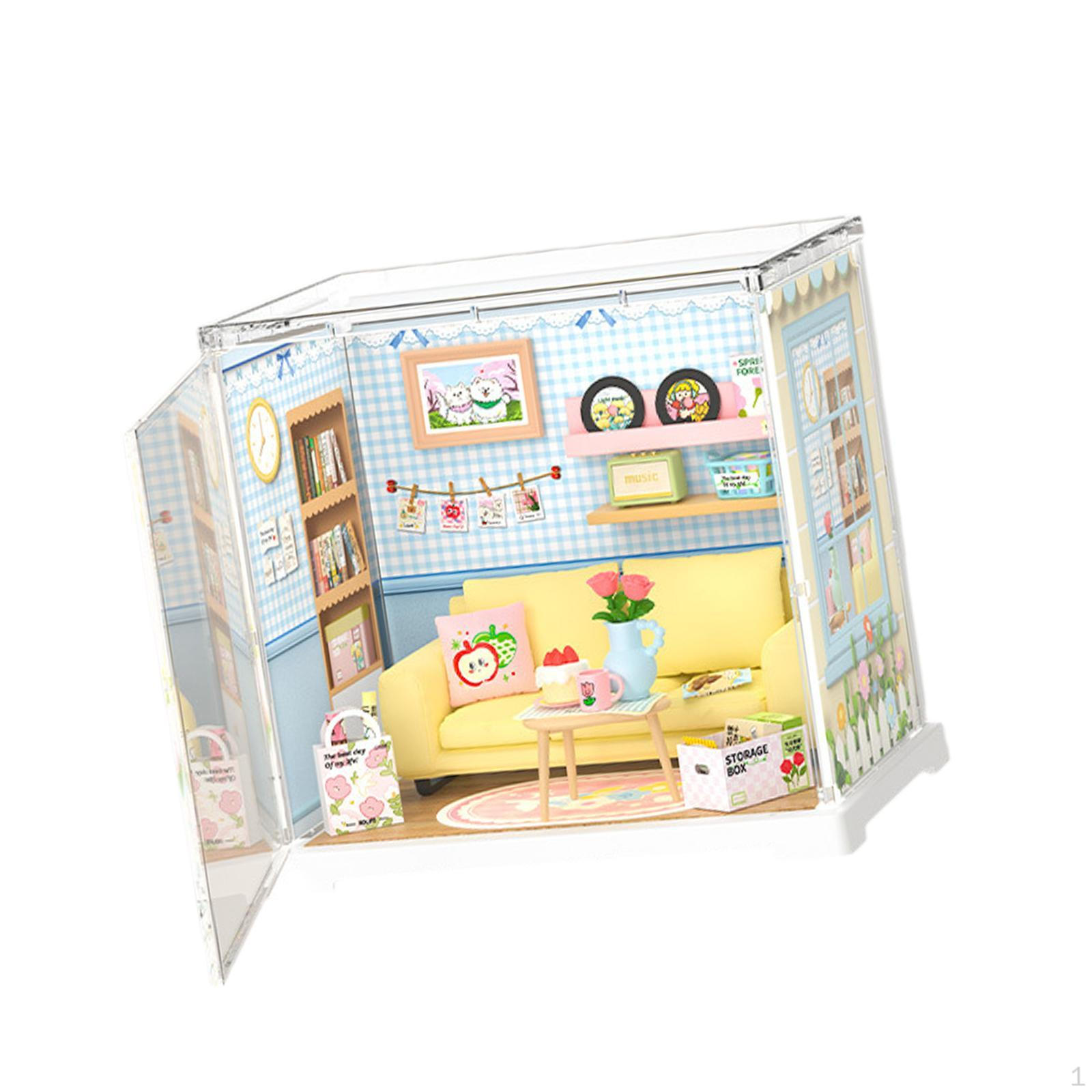 

Миниатюрный кукольный домик своими руками, 3D-головоломка, коллекция игрушек для рукоделия, кукольный домик ручной работы с мебелью для living room