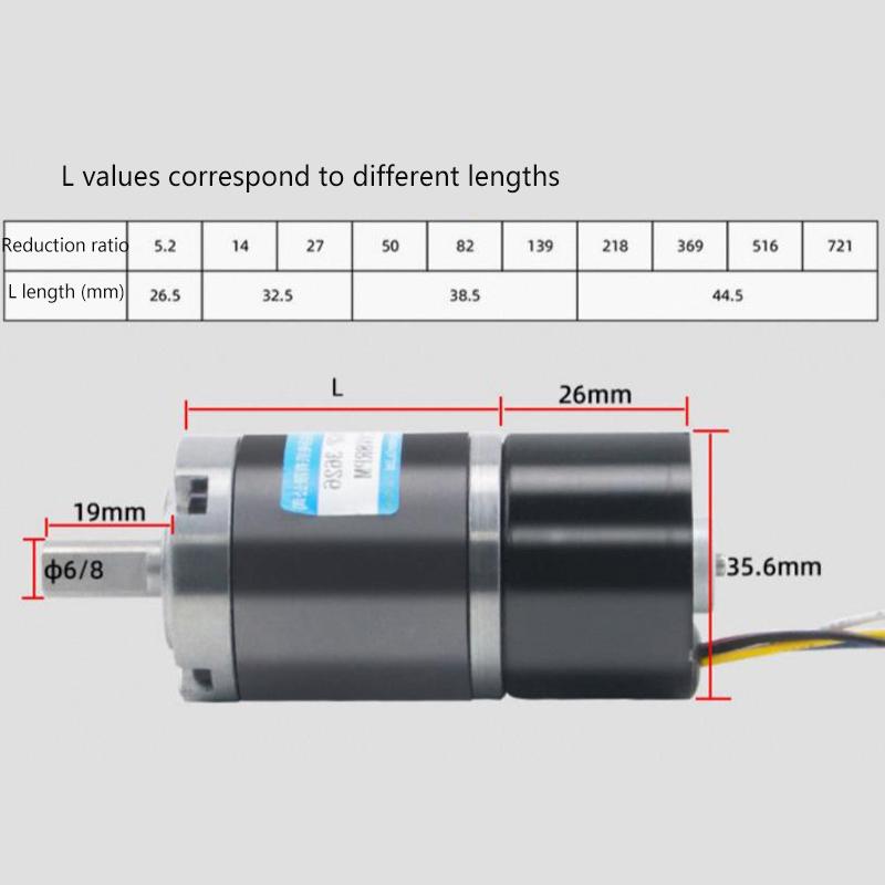 MAX 100KG 36MM 3626 Brushless DC Reduction Planetary Gear Motor 12V 24V 30000hours Miniature Large Torque Speed Regulating Motor