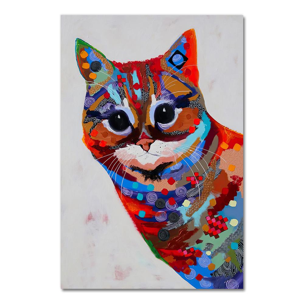 

Картина на холсте, настенная картина для постельных принадлежностей, комната, искусство, красочное масло, животное, жираф, семья с очками 21x30 No Frame