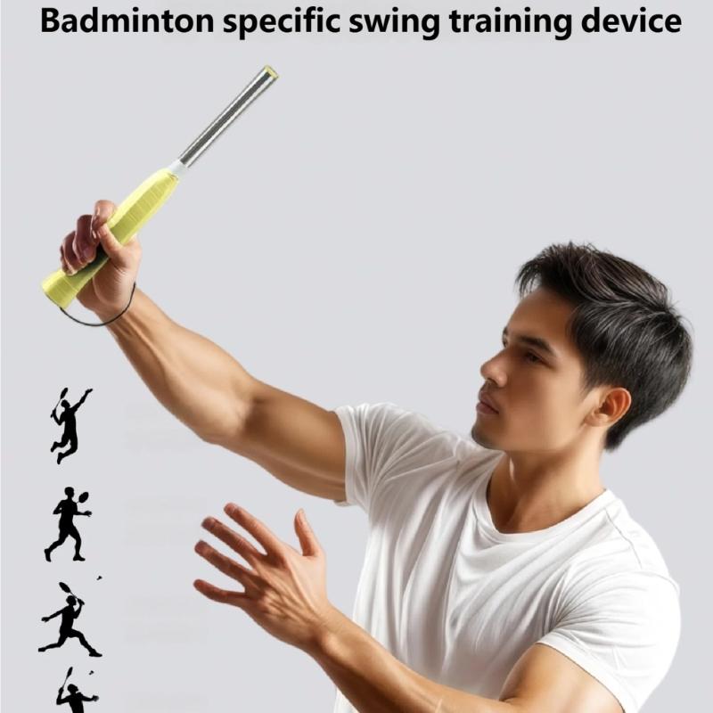 Badminton Racket Swing Trainer Strength Practice Stick Badminton Training Equipment for Effective Practice Enduring