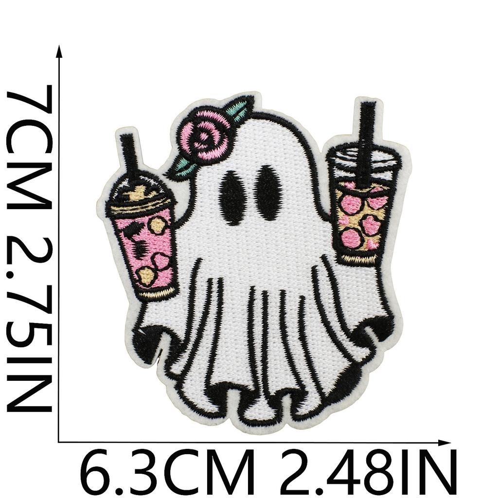 Halloween Cat Ghost Embroidery Cloth Sticker Holiday Decoration Flowers Witch Embroidery Chapter A Piao Bicycle Patch Sticker