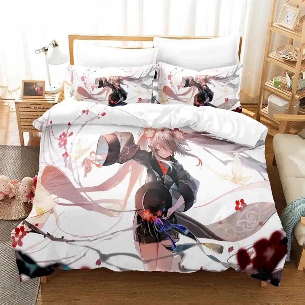 Hu Tao Genshin Impact Game Bedding Set Bedroom Soft Modern Bedspreads Comefortable Kids Duvet Cover Quilt Cover And Pillowcase