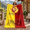 Galatasaray Custom Name Flannel Blanket Personalized Soft Warm Plush Throw Blanket Customized Gift for Family Friends