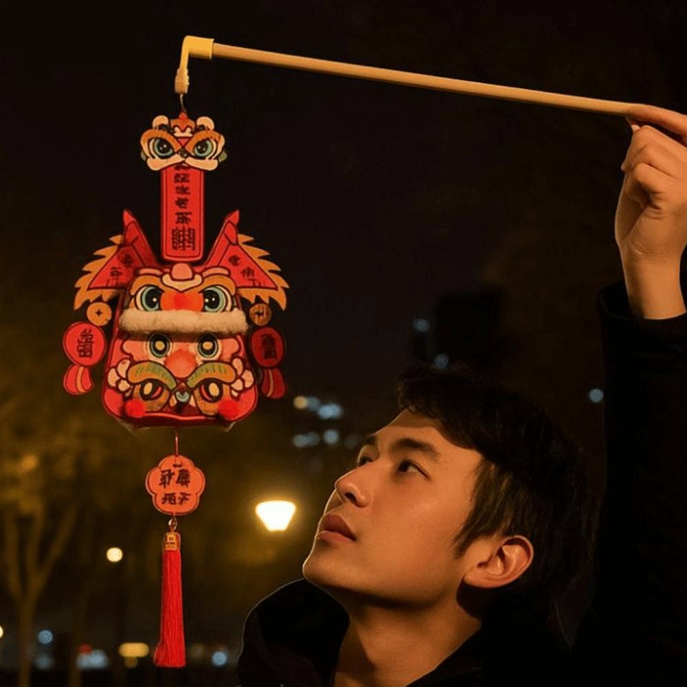 Chinese Style Portable Rabbit Lantern Handmade Handheld Rabbit Lantern  School Project