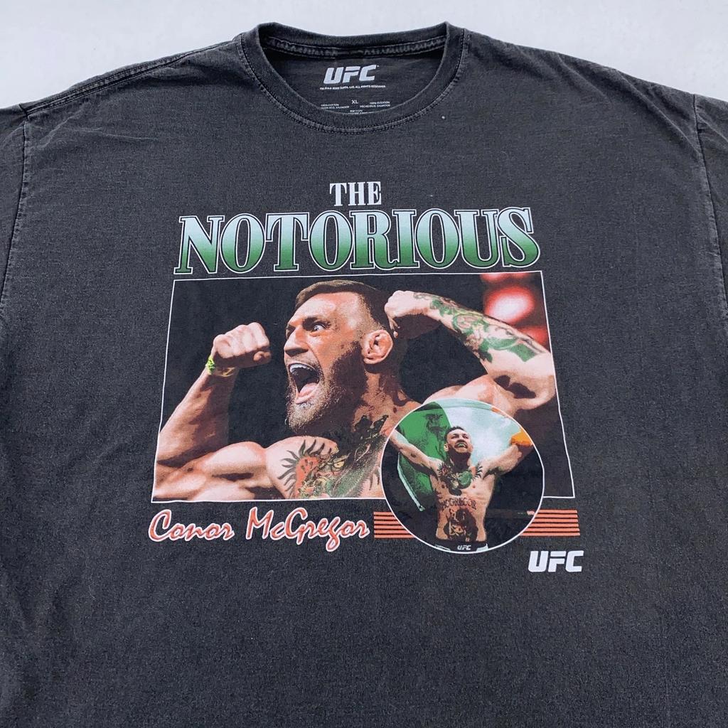Conor McGregor The Notorious Shirt Mens XL Black UFC MMA Fighter Tee 2023 Cotton