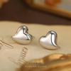 Cui Yan Korean Style S925 Sterling Silver Heart Stud Earrings for Women – Niche Design, Sweet & Fashionable.