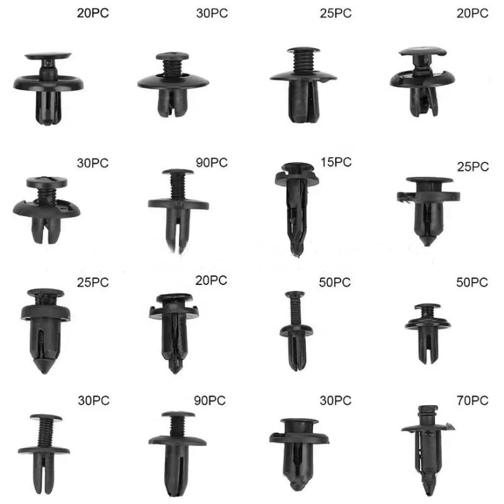 Bumper Clips, Trim Clips, 655 Pcs 16 Types Universal Car Fender Bumper Clip Push