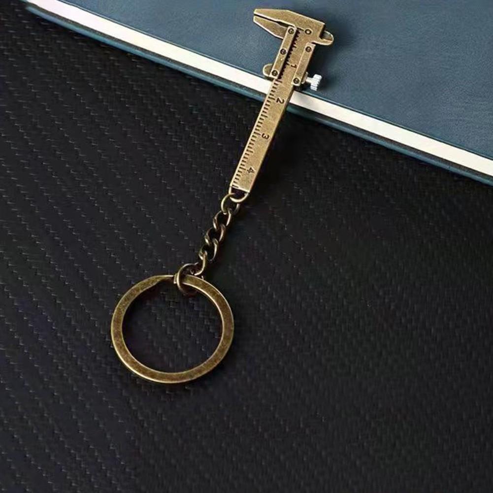 For Mini Jade Jewelry Caliper Pocketsized Keychain Pendant Tool for Precision Copper colored