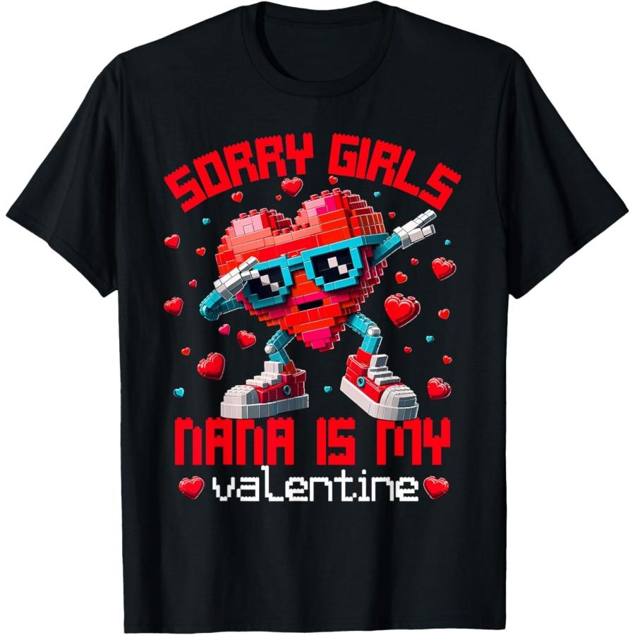 Dabbing Heart Sorry Girls Nana Valentine Building Block T-Shirt XXXXXL