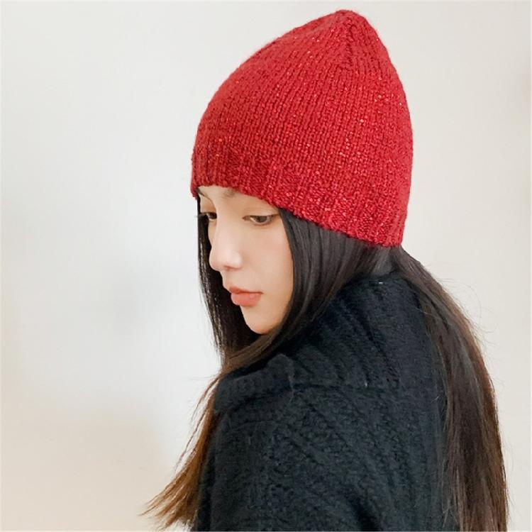 Trendy Beanies Sequins Hat for Party Goers Stage Performances Knit Hat