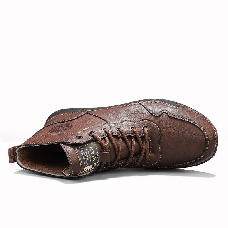 High-top Handmade Large Size Casual Shoes Men's Pigskin Retro Casual Shoes Large Size Casual Shoes Lightweight Ankle Boots