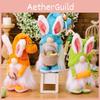 Adorable Easter Bunny Gnome Decoration With Soft Plush Egg Hat In Green Orange And Blue