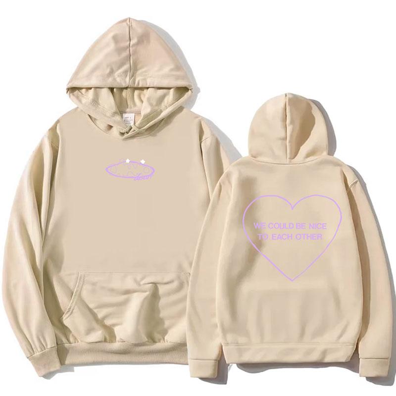 Nice To Each Other Hoodies Olivia Dean Singer Graphic Sweatshirts Long Sleeve Fleece Hooded Pullovers Fashion Women Hoodie