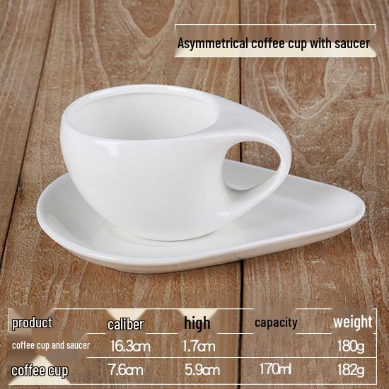 Elegant White Ceramic Coffee Cup & Saucer Set with Spoon – Ideal for Home or Hotel Use
