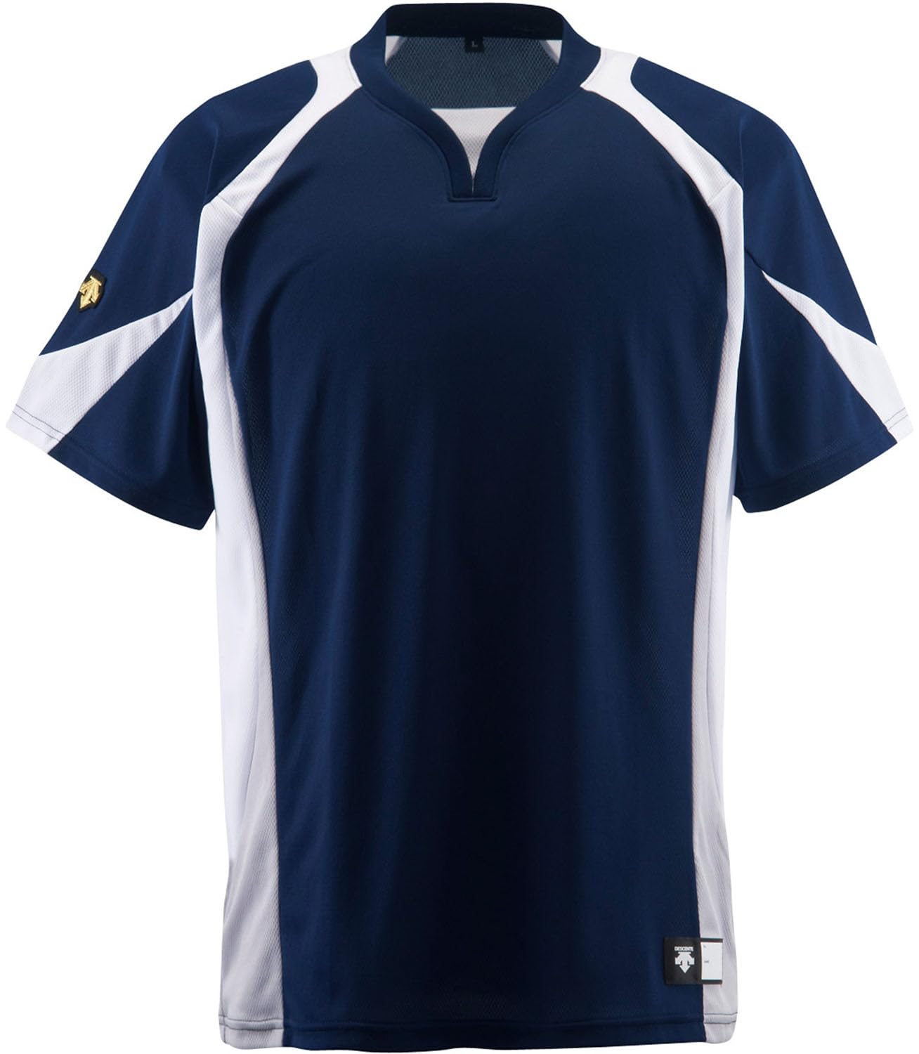 

Бейсбольная футболка Descente темно-синяя x белая размер M мужская DB113, (DNSW),