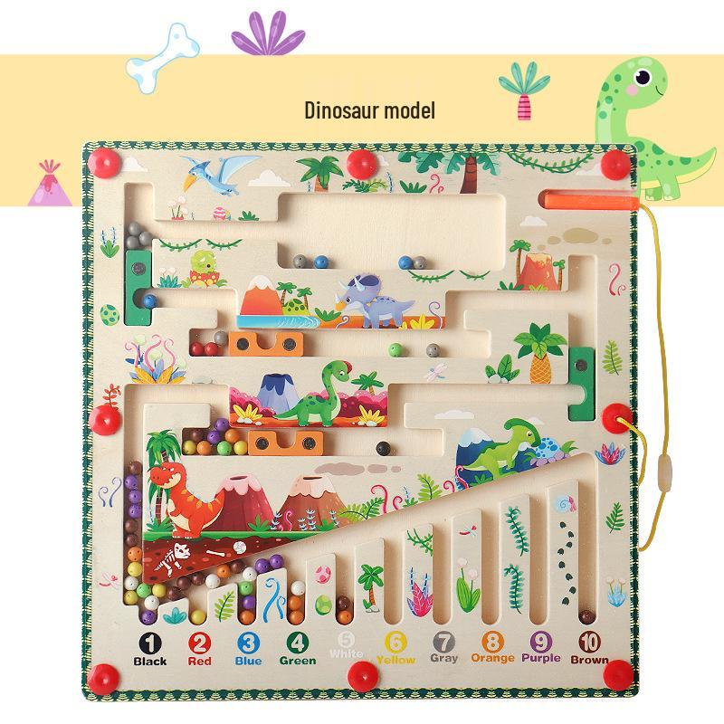 Cross-Border Montessori Children's Magnetic Bead Maze Board: Educational Color Sorting and Counting Toy