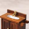 1/12 Dollhouse Simulation Washing Basin Cabinet Dollhouse Bathroom Sink Furniture Decoration Toy Micro Scene Construction Prop