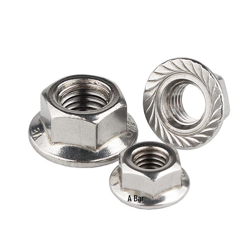 304 Stainless Steel Hex Flange Nut with Anti-Slip Washer, M3-M16