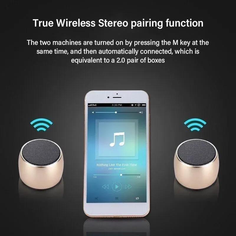 1 PC Mini difuzor wireless Bluetooth Difuzor portabil fără fir din metal Telefon mobil Computer Music Player