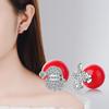 Furry Autumn & Winter Snowflake Bell Stud Earrings for Women - Christmas Jewelry Collection