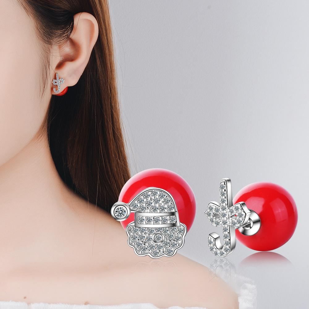 Furry Autumn & Winter Snowflake Bell Stud Earrings for Women - Christmas Jewelry Collection