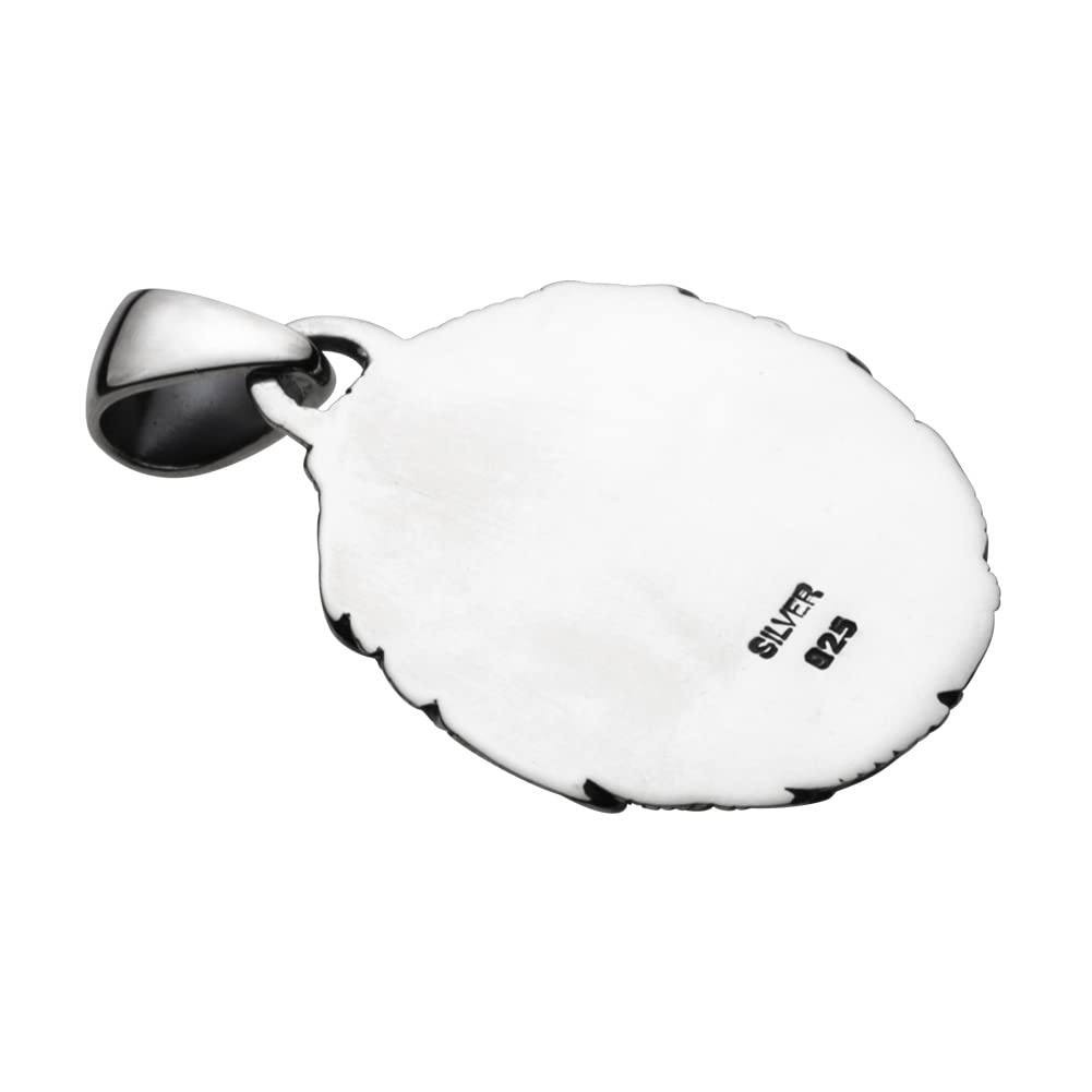 Figmart Feather Frame Stone Pendant with Green Turquoise [Silver Accessory] fp0199