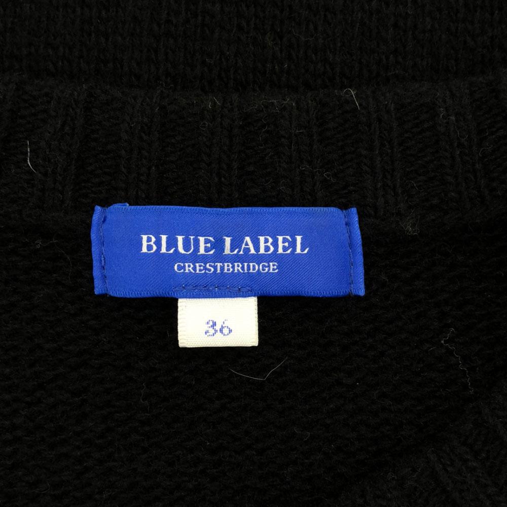 BLUE LABEL CRESTBRIDGE Sanyo Shokai Check Pattern Long sleeve Fisherman's knitwear one piece Women Used
