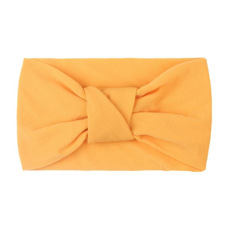 Summer Children's Headgear Baby Solid Color Nylon Knotted Wide Edge Headband Soft Double Knotted Headband
