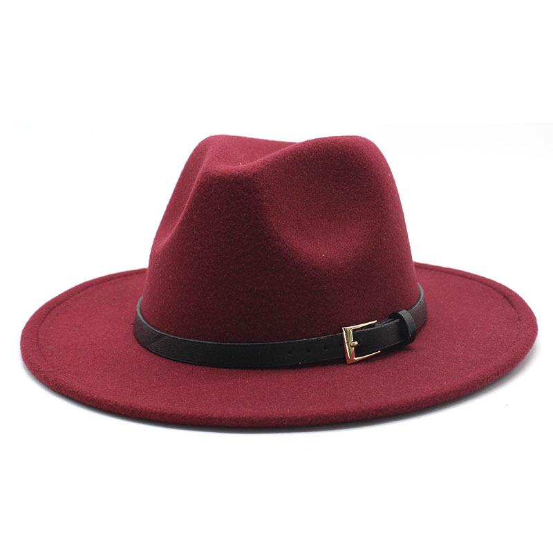 Hat Men'S And Women'S Jazz Hat Quarterly British Retro Belt White Top Hat Woolen Gentleman'S Hat